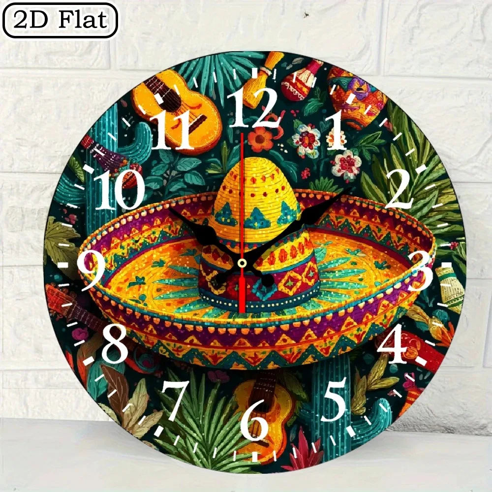 XMSJ Rustic Wood Wall Clock Farmhouse Silent Round