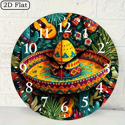 XMSJ Rustic Wood Wall Clock Farmhouse Silent Round