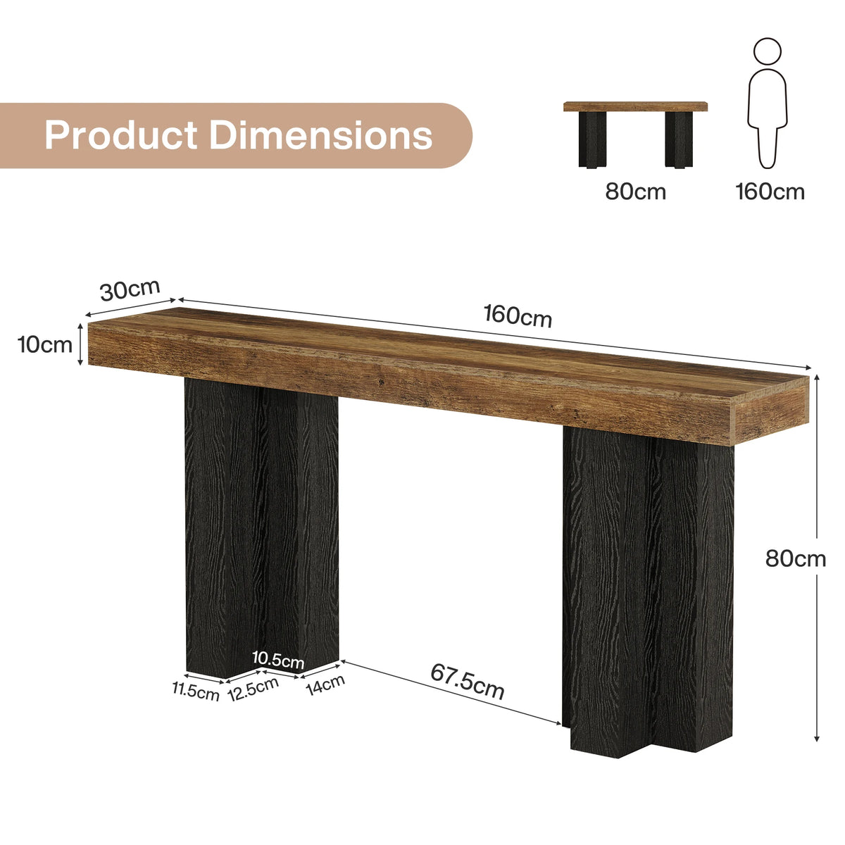 Tribesigns Farmhouse Console Table for Entryway Hallway and Living Room