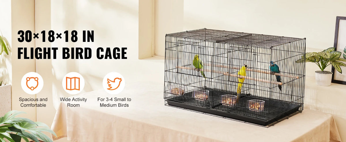 SucceBuy Stackable 30 inch Flight Bird Cage With Divider And Handle