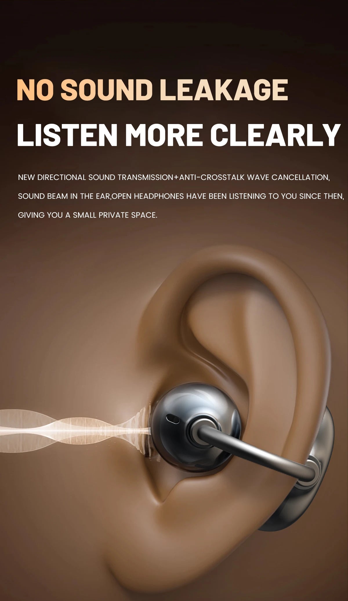 INSONIXN Open Ear Clip Wireless Bluetooth Headphones With Microphone