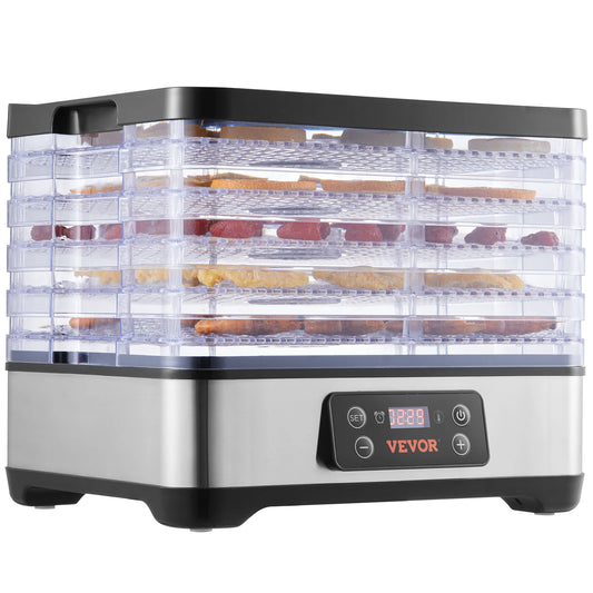 VEVOR 5 Tray Food Dehydrator Stainless Steel Dryer With Timer