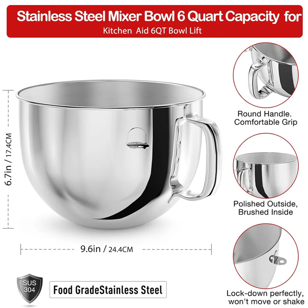 Bowl-Lift Stand Mixer Bowl With Lid Compatible With 600