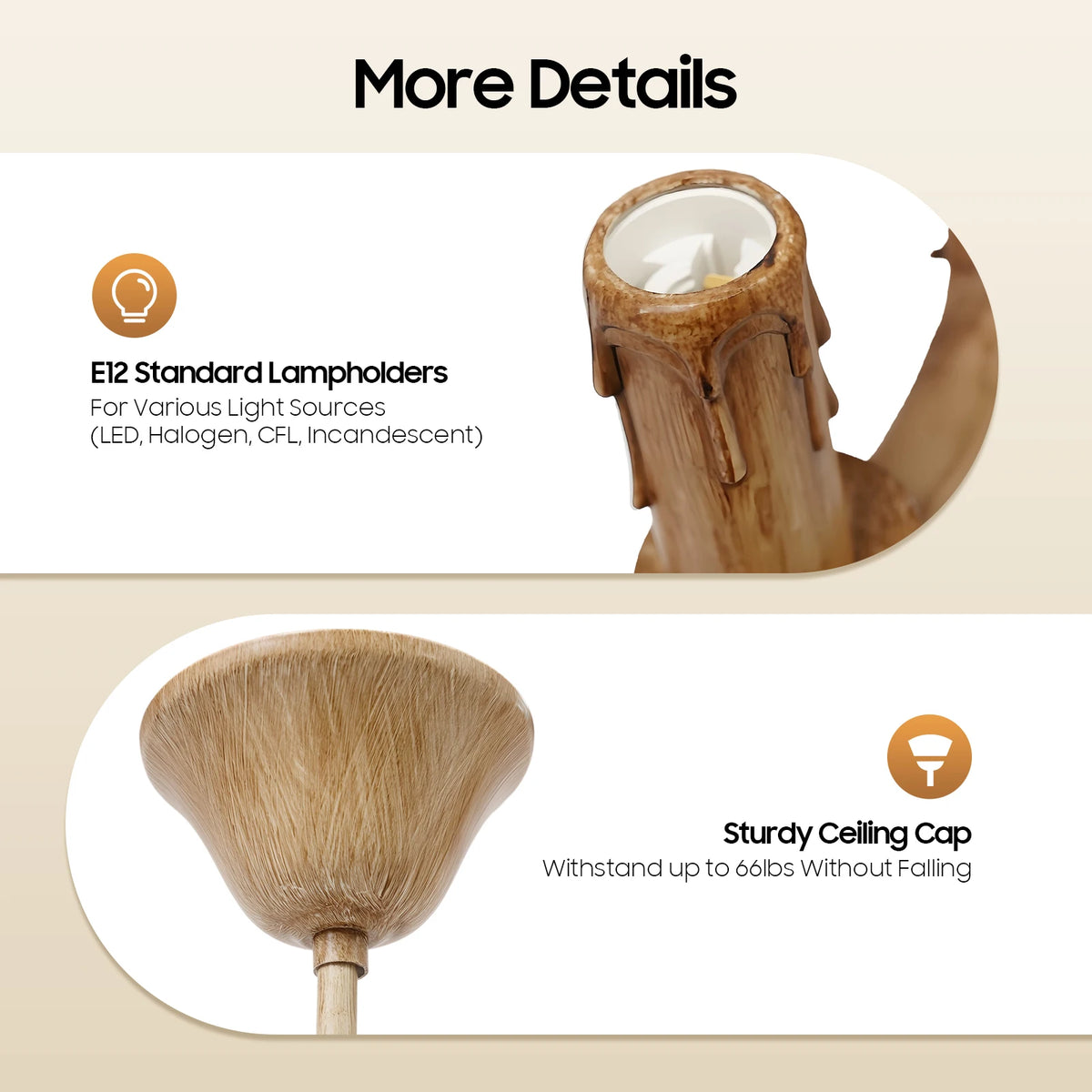 Retro Resin Deer Antler Pendant Ceiling Light For Dining Kitchen