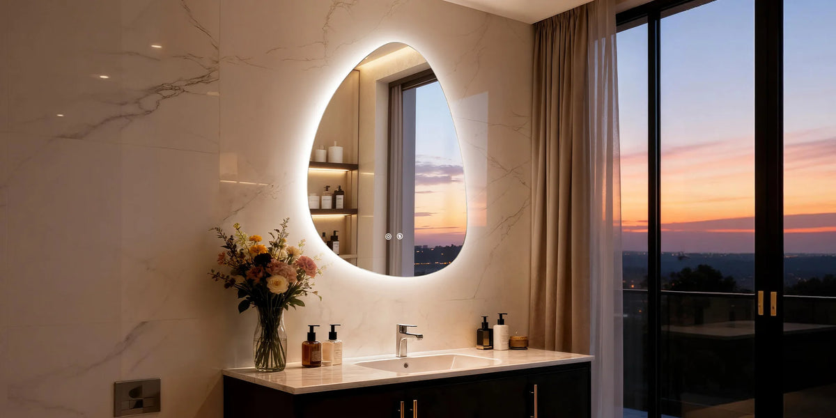 LED Wall Mounted Bathroom Mirror With Anti Fog And Three Color Settings