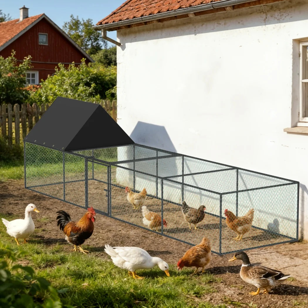 Bowart Large Outdoor Chicken Coop Cage Hen House Run