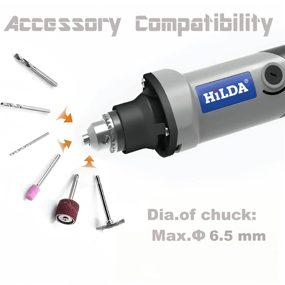 HILDA Rotary Tool 400W Drill Electric Tools Engraving Grinding Polishing 6 Variable Speed High Power DIY Power Tools