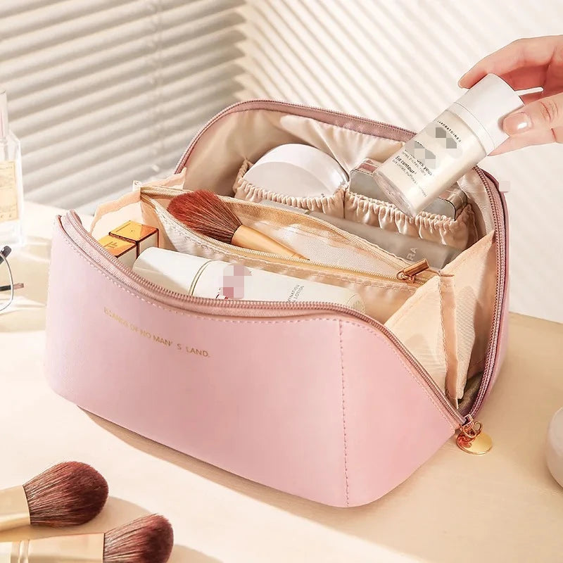 Travel Makeup Organizer Cosmetic Toiletry Bag With Zipper Storage