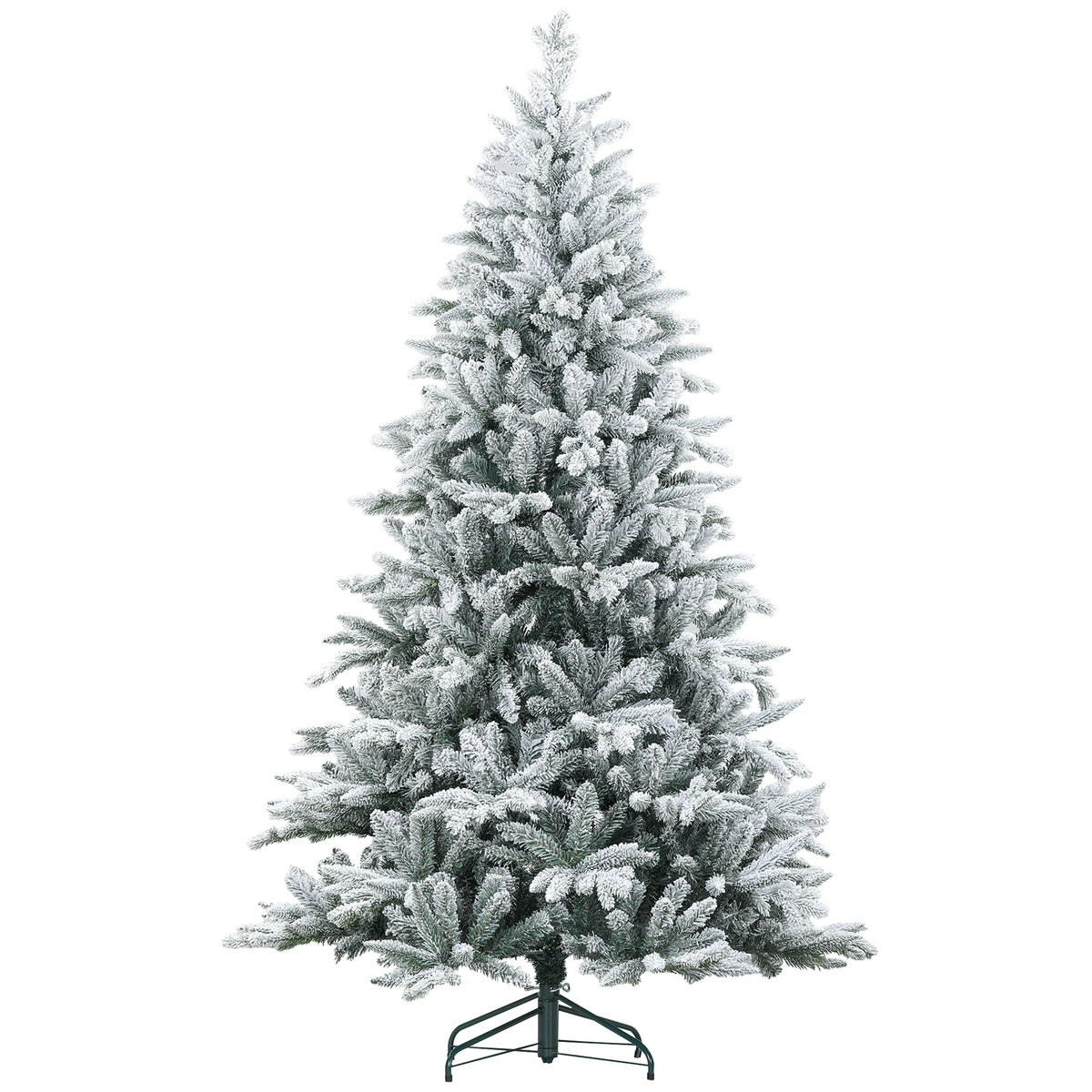 Snow Flocked Artificial Christmas Tree With 1401 Tips And Hinged Sections