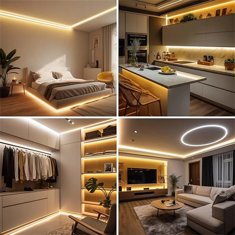 A-Convey 24V Dimmable COB LED Strip Lights With Remote Control