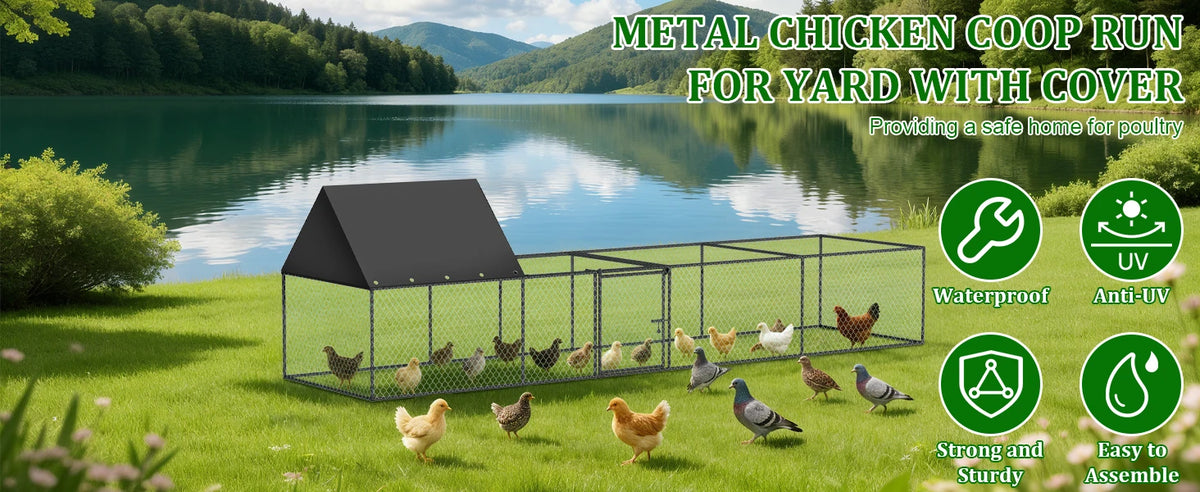 Bowart Large Outdoor Chicken Coop Cage Hen House Run