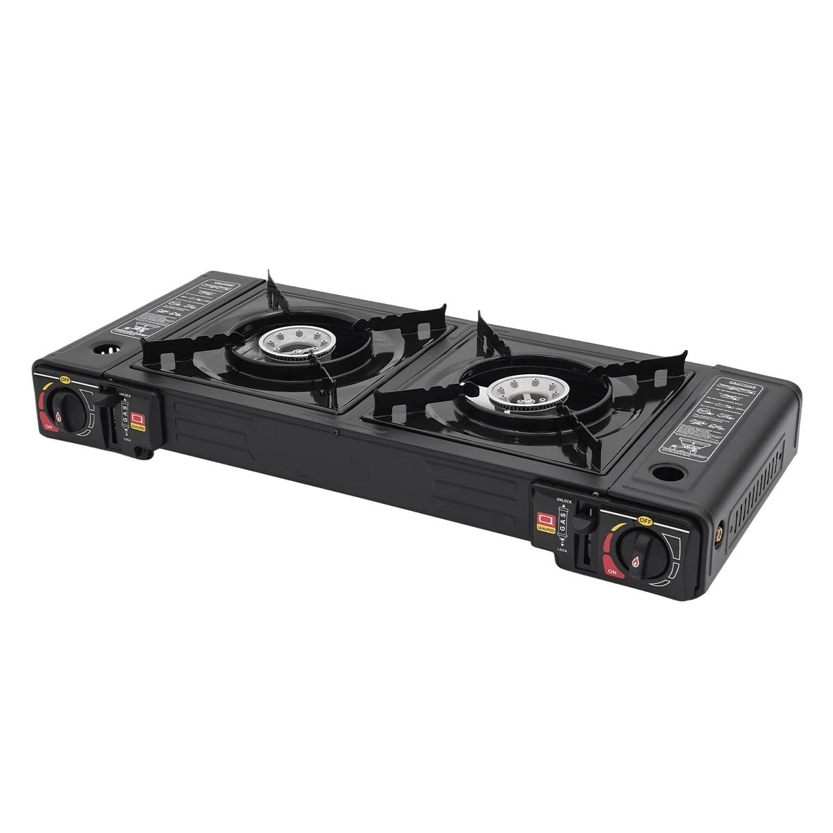 2 Burner Portable Camping Stove With Piezo Ignition For Butane Or LPG