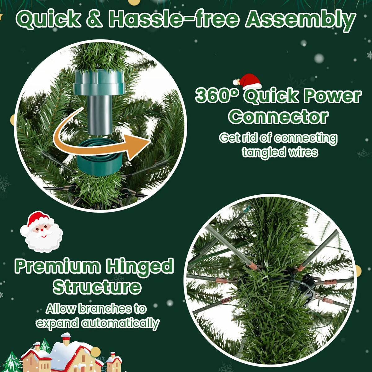 Lifezeal Prelit Artificial Christmas Tree With Hinged Branches