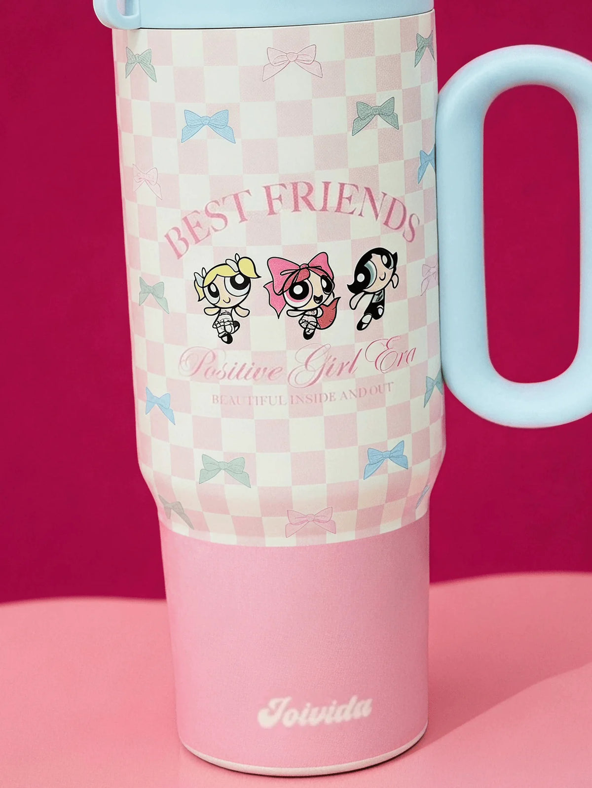 Strawberry Shortcake X POKOJA LAND 40oz Stainless Steel Tumbler Water Bottle/Coffee Cup With Handle And Straw, Leakproof, Insulated (Keeps Drinks Hot Or Cold)