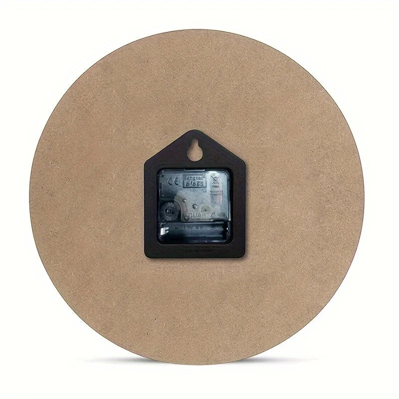 XMSJ Wooden Round Wall Clock Silent Decorative Living Room Accent