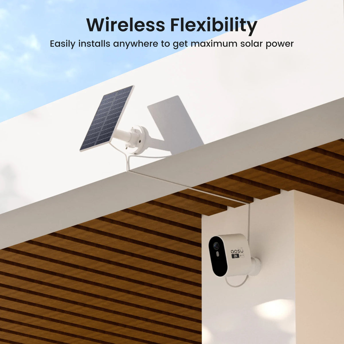 Aosu 3MP WiFi Solar Camera System 4 Cam Kit Outdoor Wireless