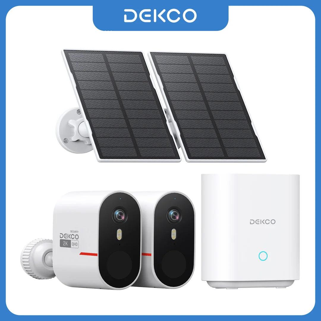 Dekco 3MP WiFi Solar Security Camera With Color Night Vision And Two Way Audio