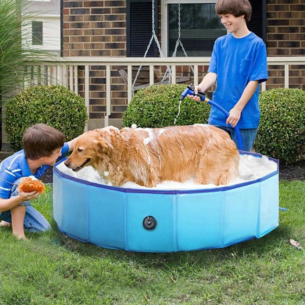 Portable Foldable Dog Swimming Pool Bathing Tub Grooming Station