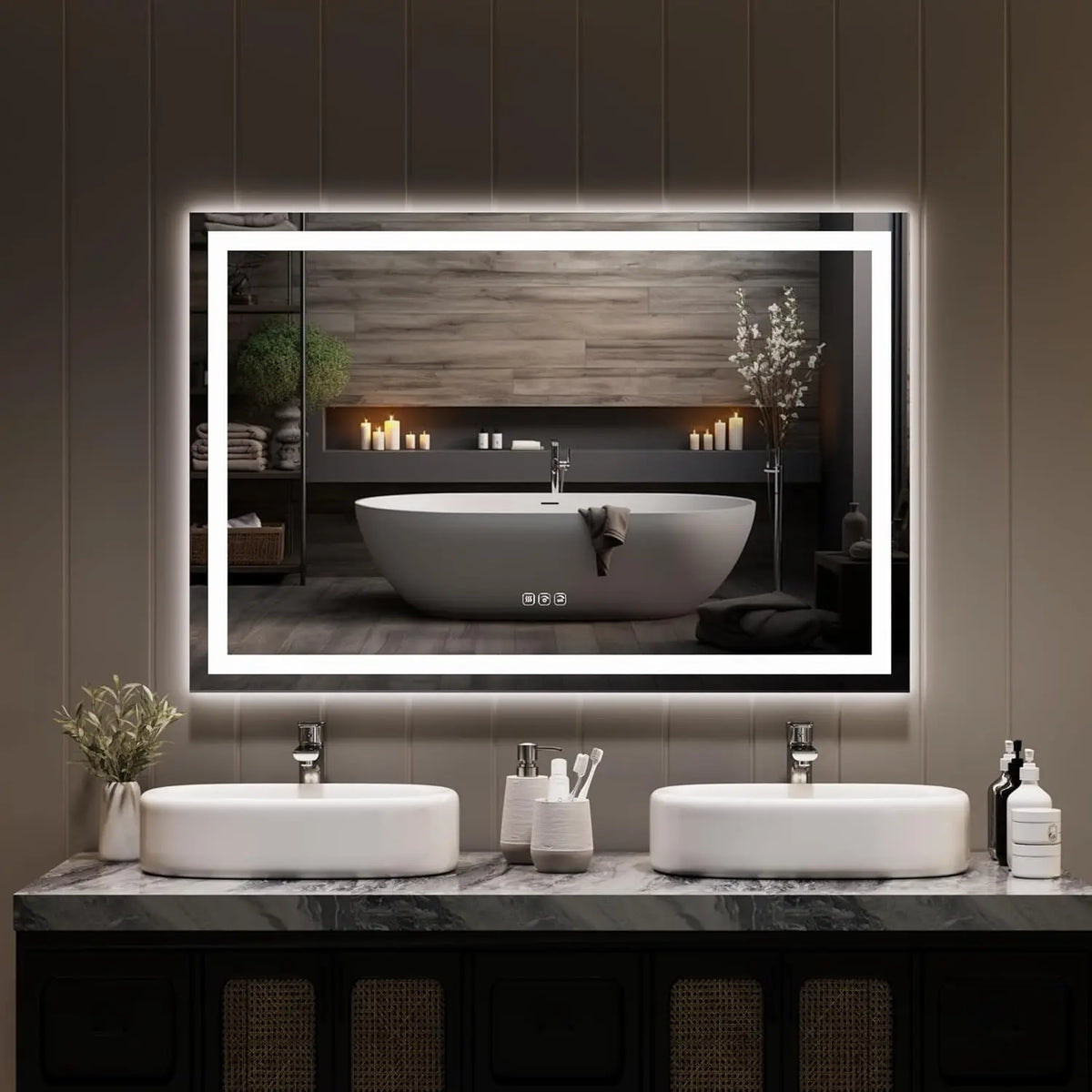 TWISTER.CK LED Bathroom Mirror With Memory And Anti Fog Frameless