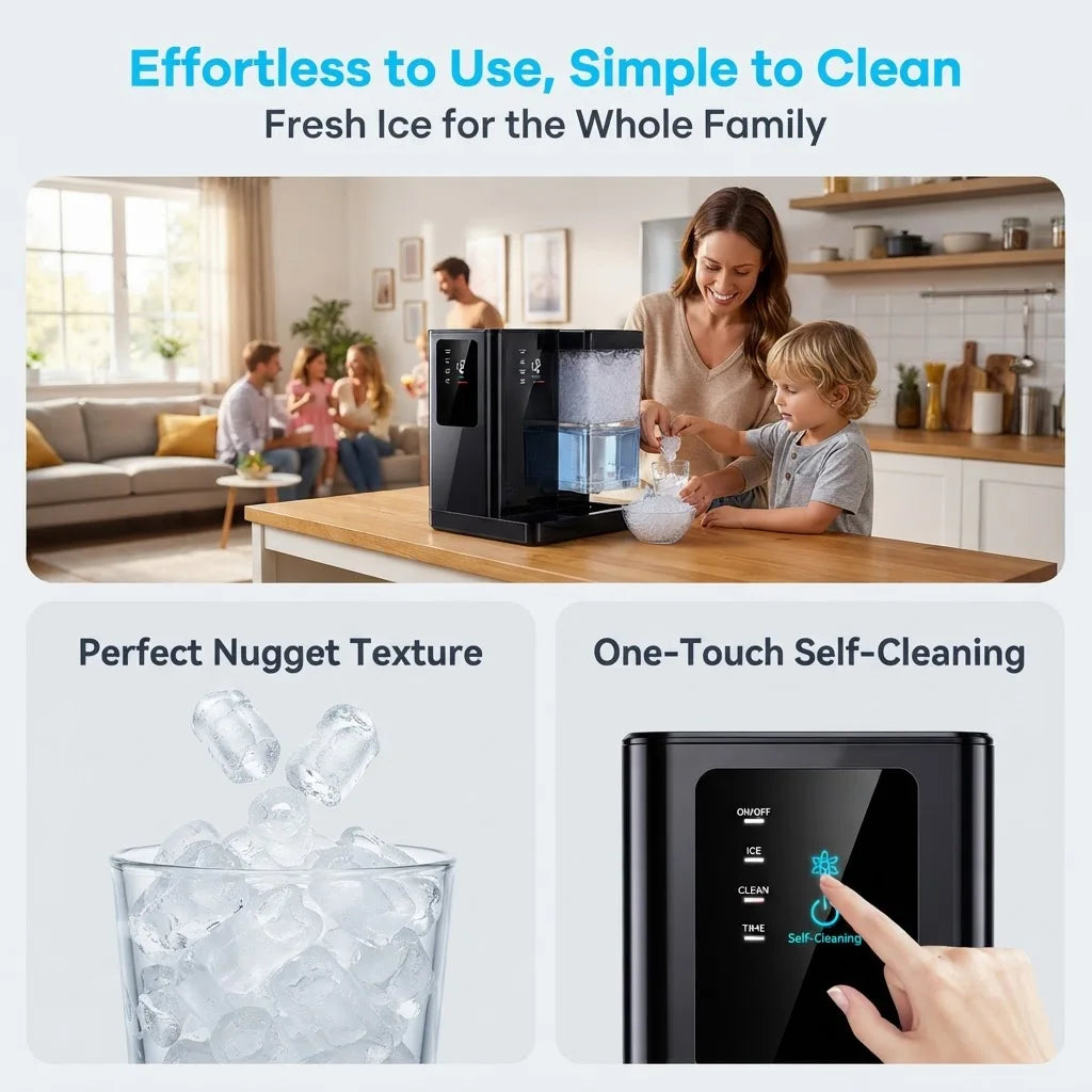 Philergo Nugget Ice Maker Countertop 40 Lbs Per 24H
