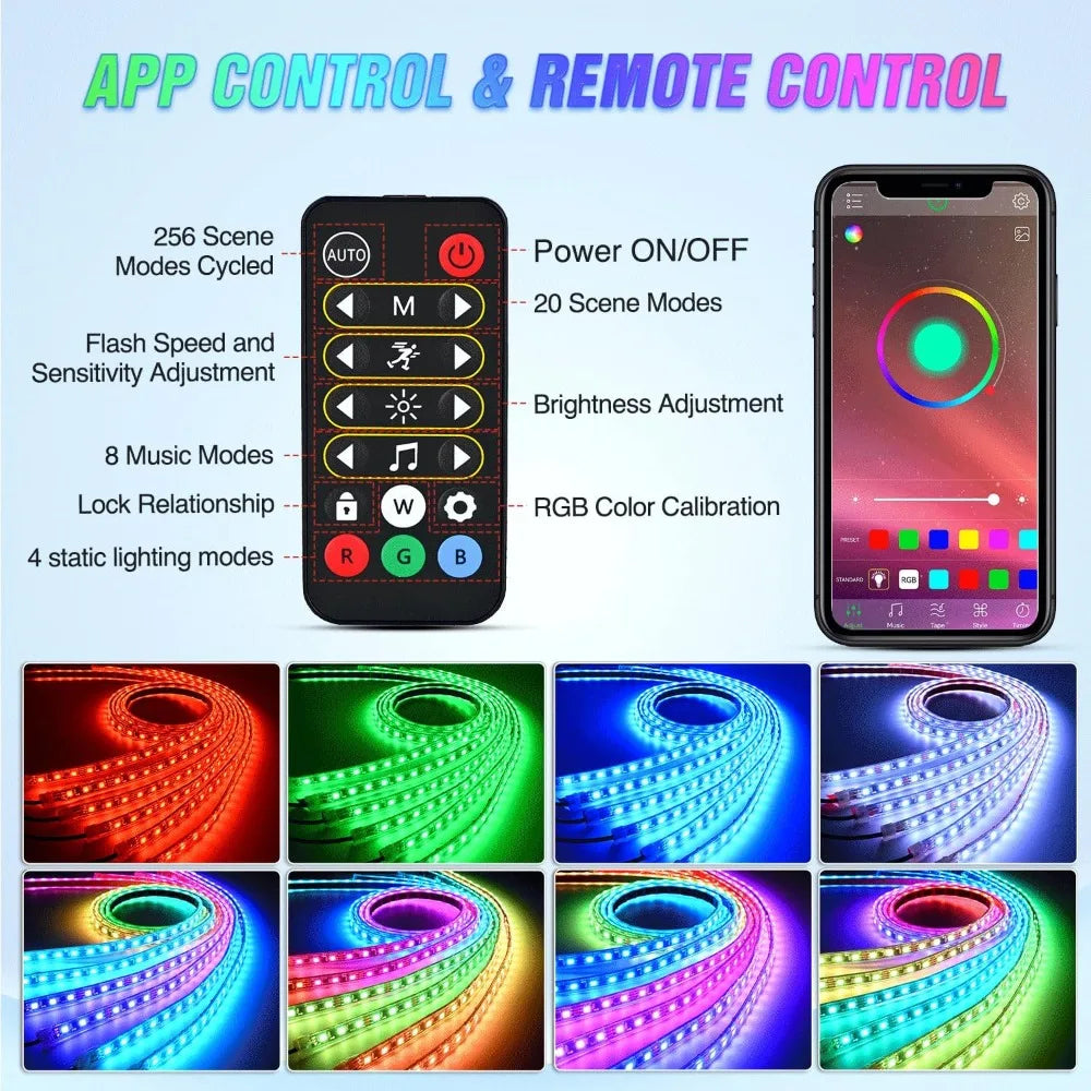 Nilight Car Underglow Neon Strip Lights With App Remote