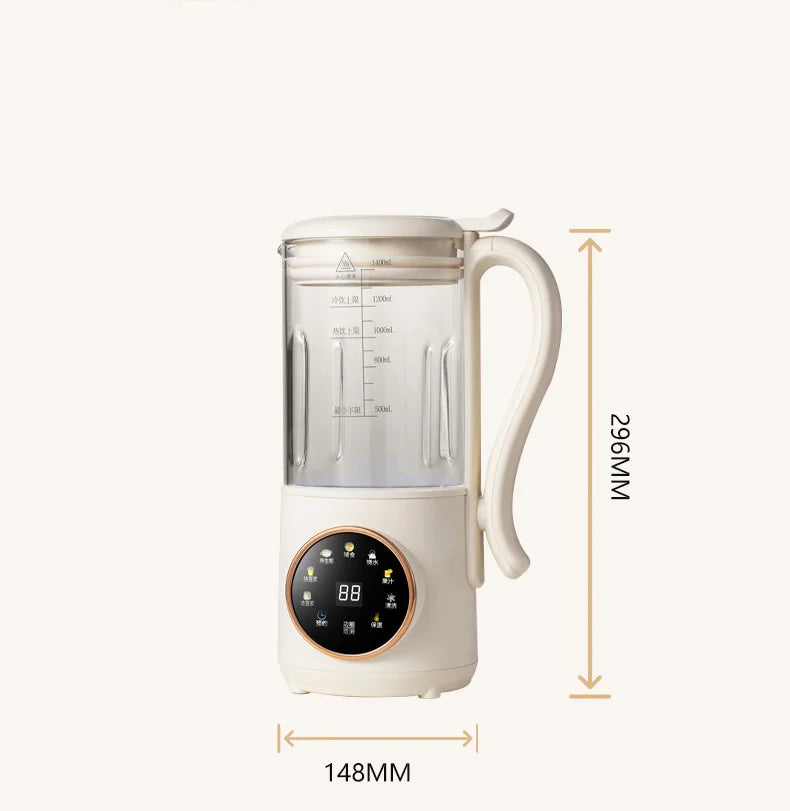 1400ml Glass Soy Milk Maker 16 Blades 9 Functions Automatic Blender Nut Milk Maker Soup Porridge Juicer with Timer