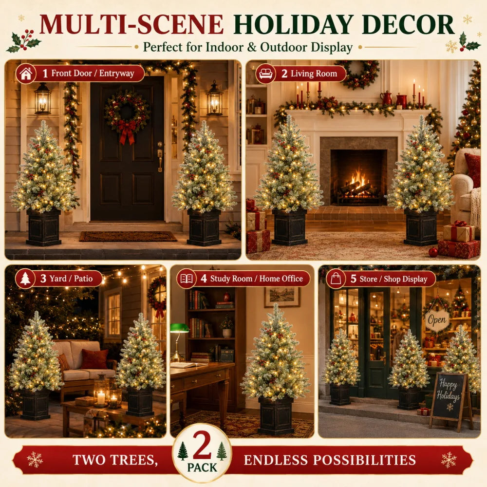Pre Lit Artificial Christmas Tree With Timer And Battery Operated