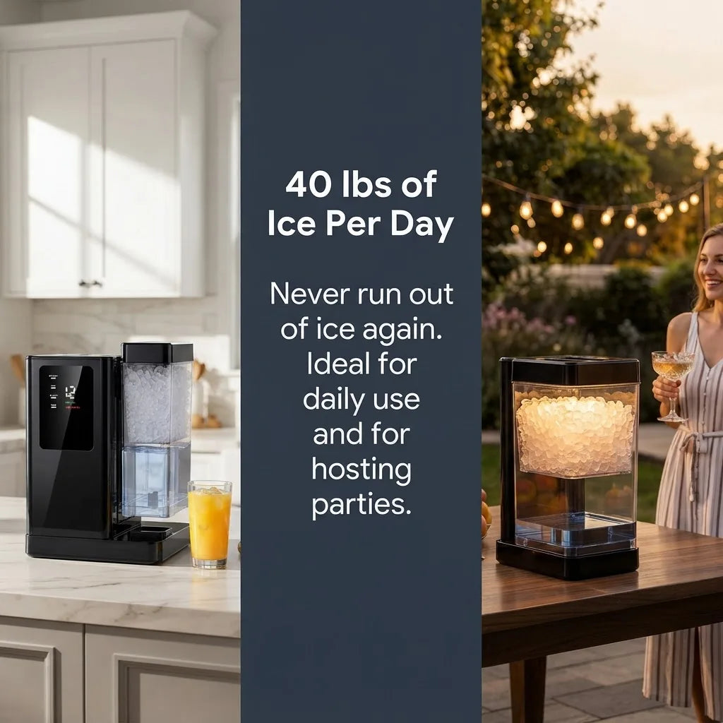 Philergo Nugget Ice Maker Countertop 40 Lbs Per 24H