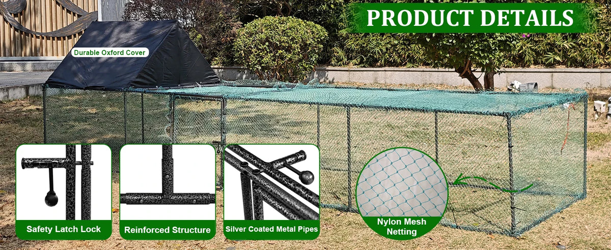 Bowart Large Outdoor Chicken Coop Cage Hen House Run