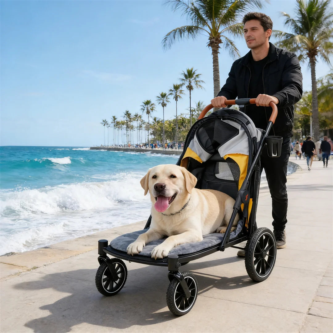 Brandless Portable Large Dog Stroller With Folding Wheels And Storage