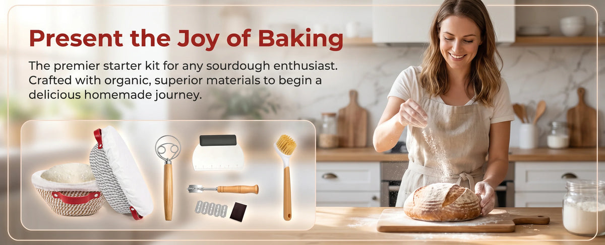 17 Piece Bread Proofing Basket Set With Lame And Whisk