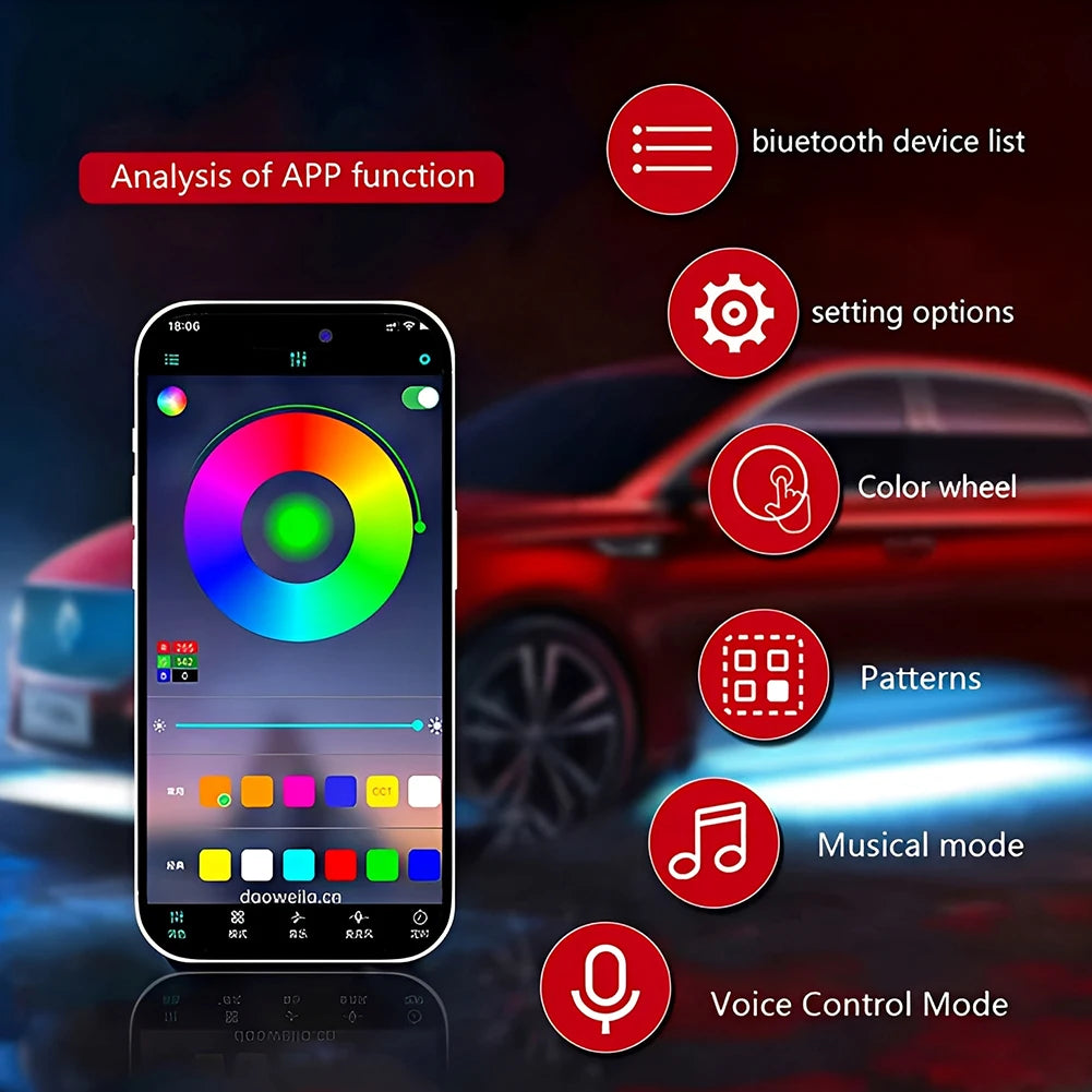 RGB LED Offroad Lights Kit 4 Pods With App Control