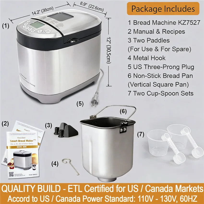 KeenZest 27 In 1 Smart Bread Maker With Gluten Free Whole Wheat