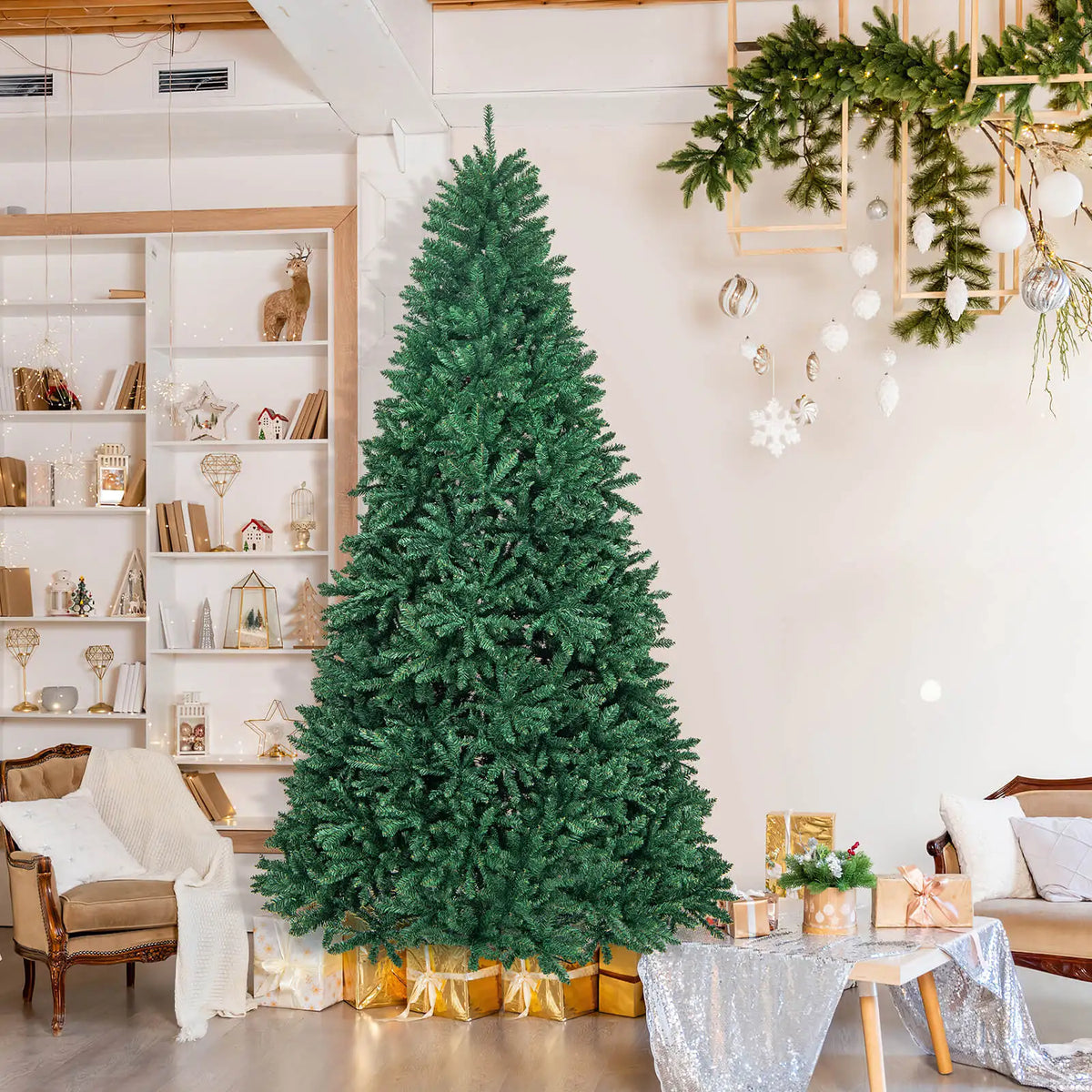 Lifezeal Artificial Christmas Tree Full Fir Hinged Structure