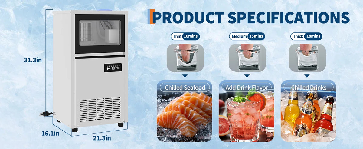 Commercial Ice Maker 120 Lbs Per Day T90FT Premier
