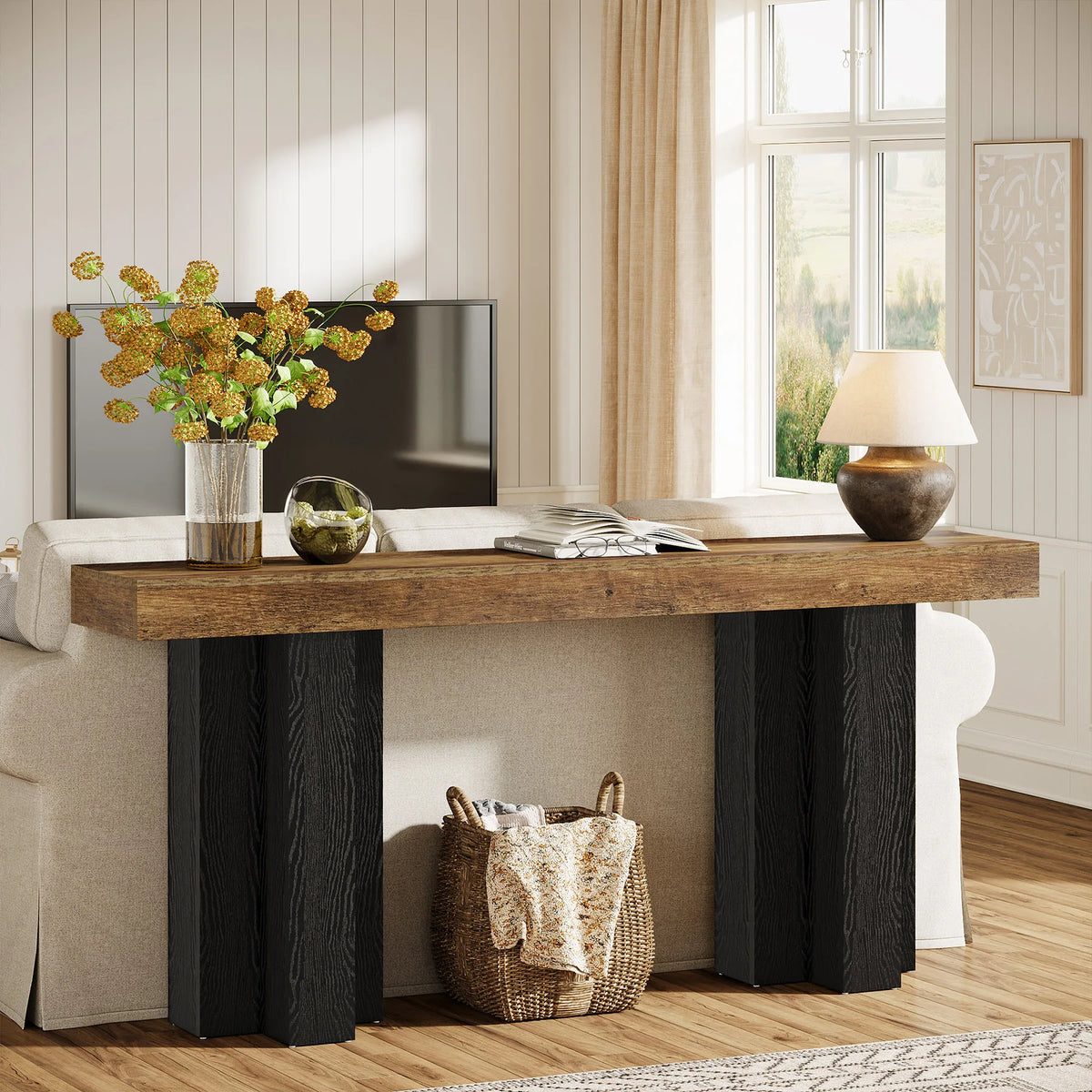 Tribesigns Farmhouse Console Table for Entryway Hallway and Living Room