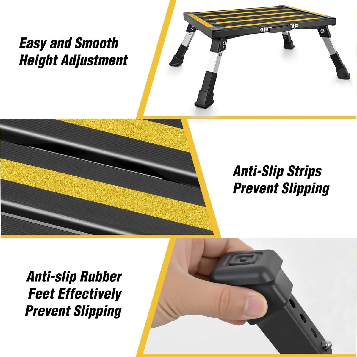 Nilight Portable RV Step Stool Aluminum Heavy Duty Anti Slip
