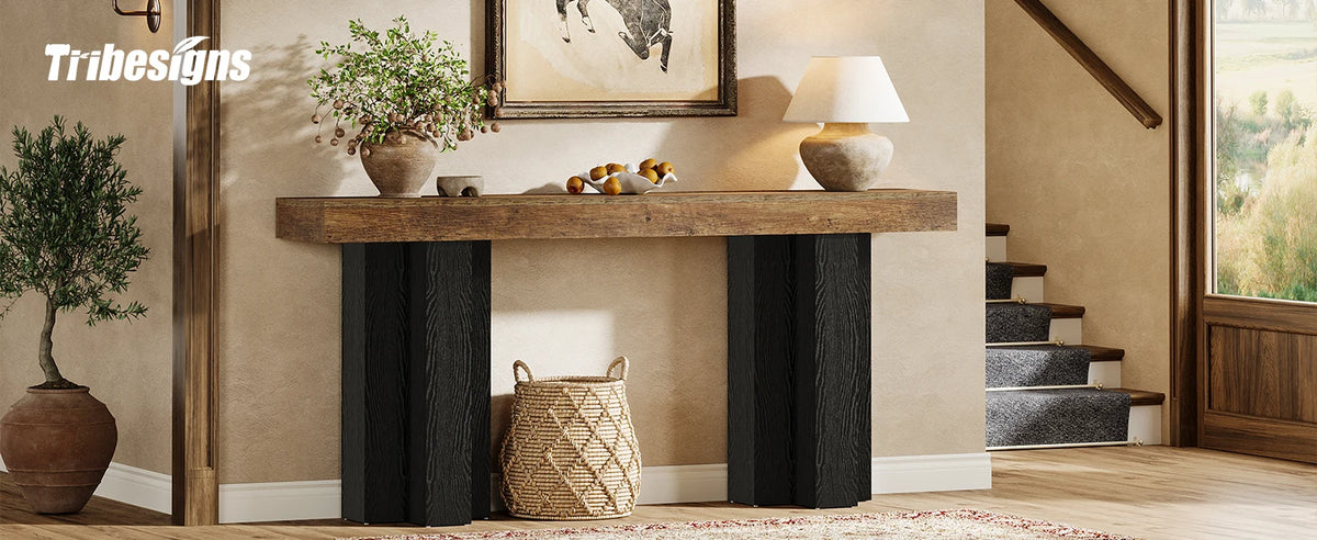 Tribesigns Farmhouse Console Table for Entryway Hallway and Living Room