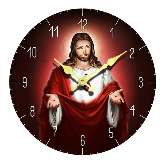XMSJ Sacred Heart Of Jesus Wall Clock Vintage Quartz Decor