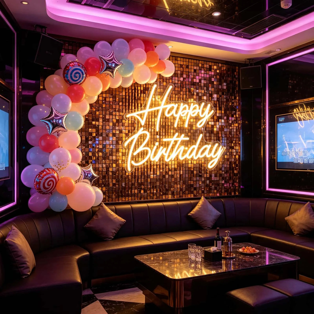 THIIXDAI Happy Birthday LED Neon Sign Warm USB