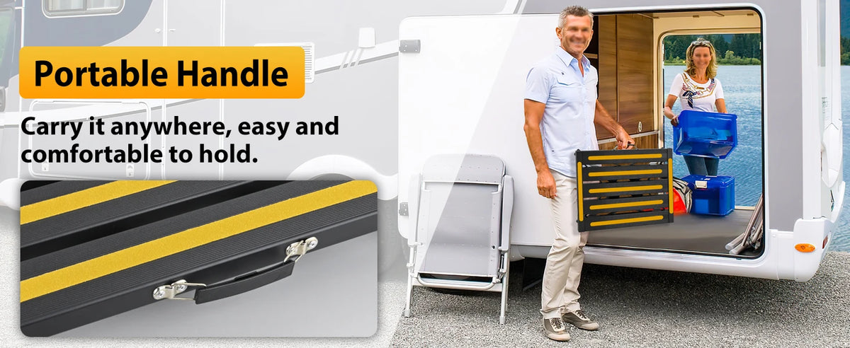 Nilight Portable RV Step Stool Aluminum Heavy Duty Anti Slip