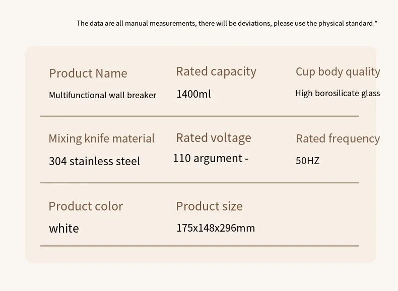 1400ml Glass Soy Milk Maker 16 Blades 9 Functions Automatic Blender Nut Milk Maker Soup Porridge Juicer with Timer