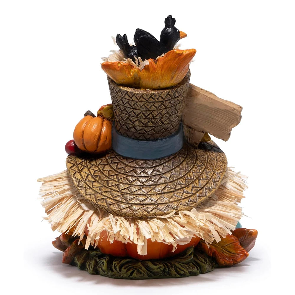 Hodao Thanksgiving Harvest Scarecrow Figurine With Give Thanks Sign