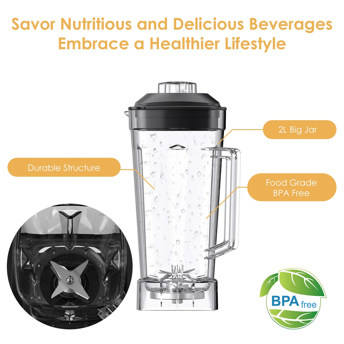 Biolomix Heavy Duty Blender Juicer Mixer Food Processor
