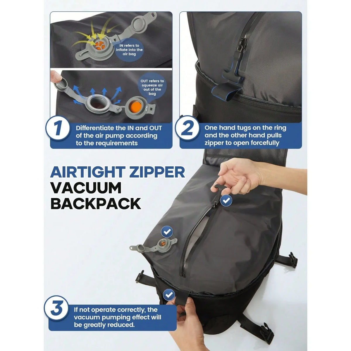Unisex Large Capacity Vacuum Compression Travel Backpack, Aviation Certified Waterproof Nylon Hiking Backpack, Portable Vacuum Compression Air Bag Backpack, Essential For Outdoor Travel