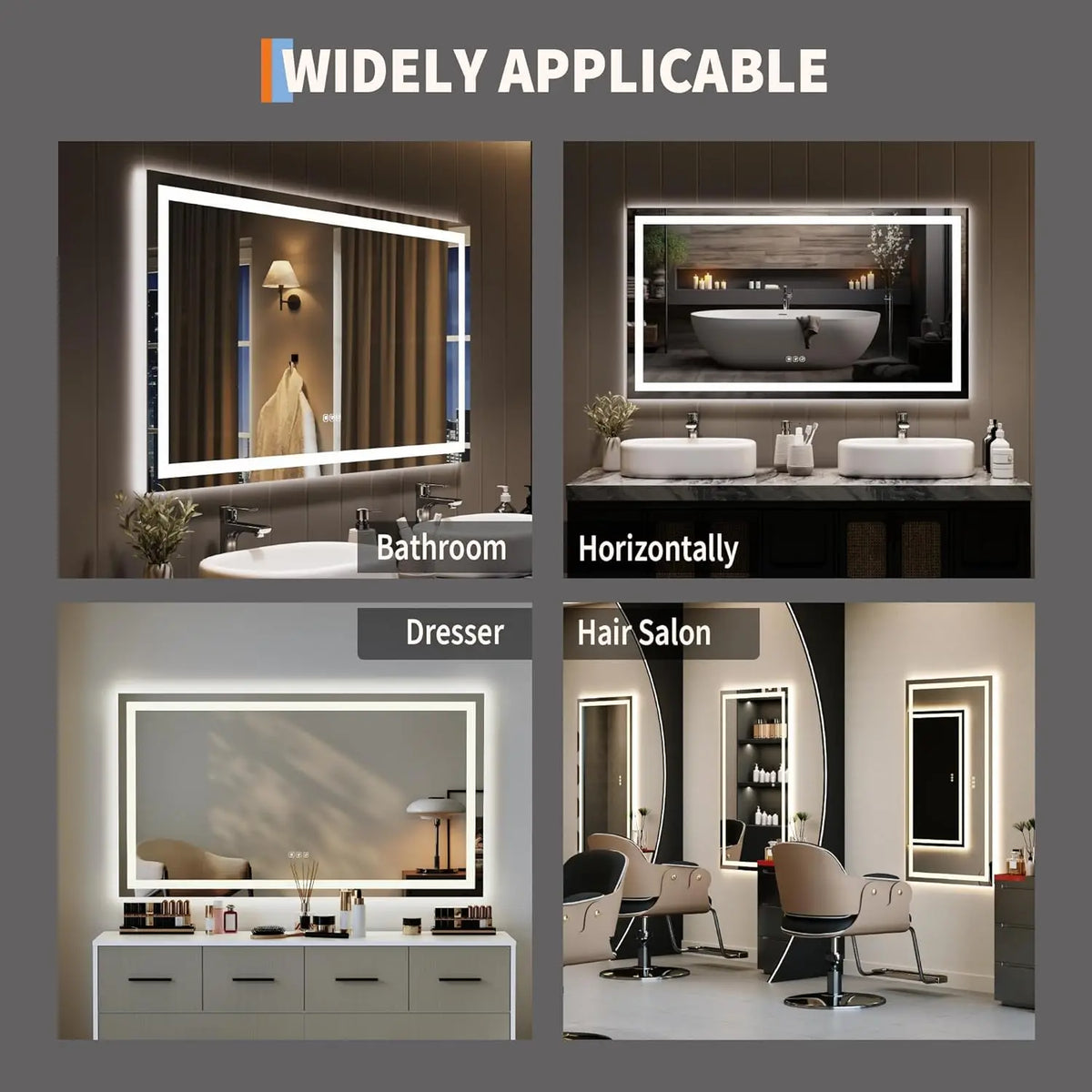 TWISTER.CK LED Bathroom Mirror With Memory And Anti Fog Frameless