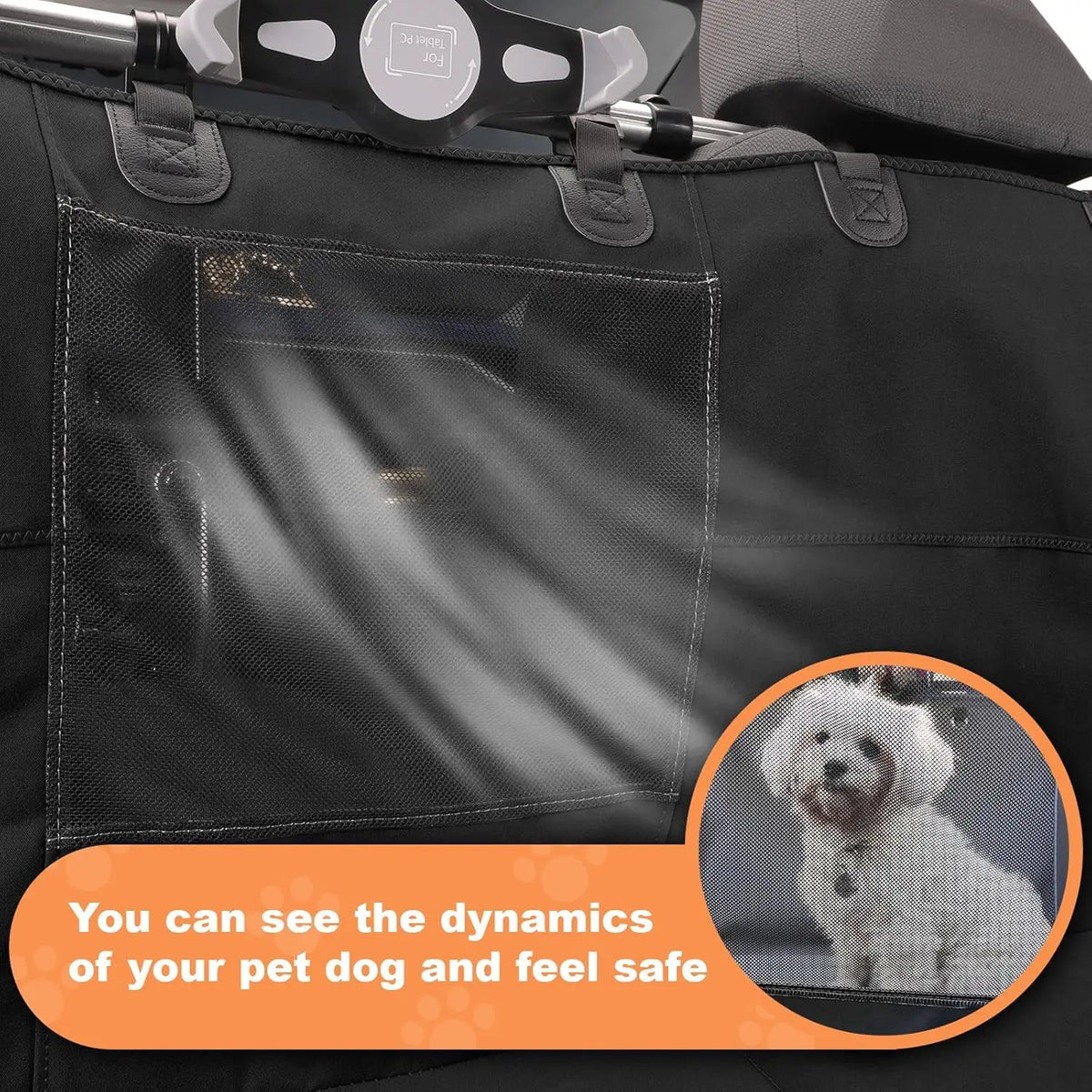 Dog Car Seat Cover Back Seat Protector Waterproof 400lbs Capacity Non-Slip