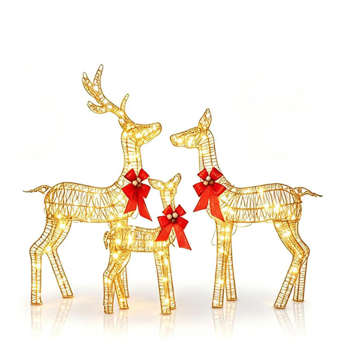 HiMISS Lighted Christmas Deer Family Outdoor LED Yard Decor