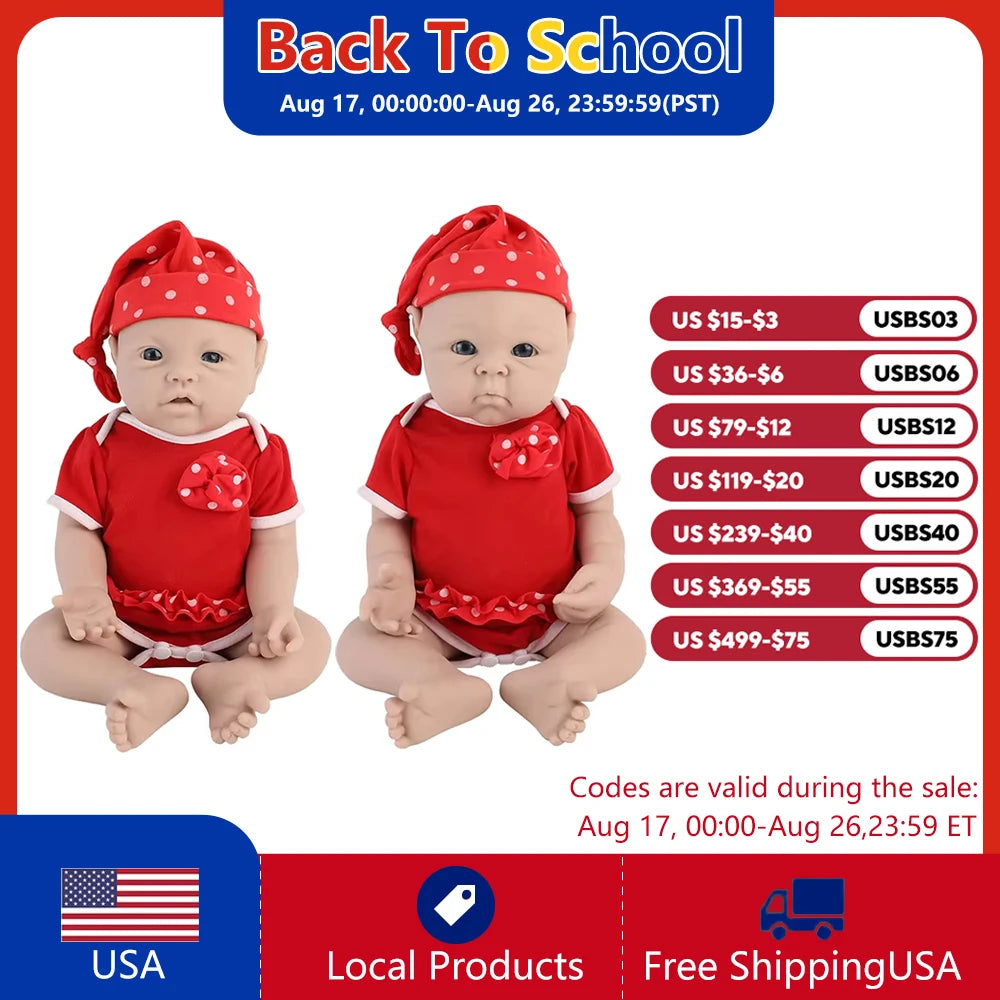 Authentic 100% Silicone Unpainted Reborn Baby Dolls Shipped from USA Warehouse Wholesale Realistic Baby Dolls for Kids Bebe Toys