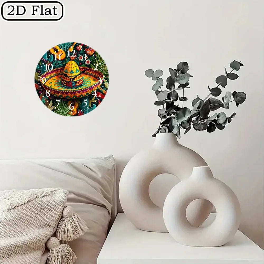 XMSJ Rustic Wood Wall Clock Farmhouse Silent Round